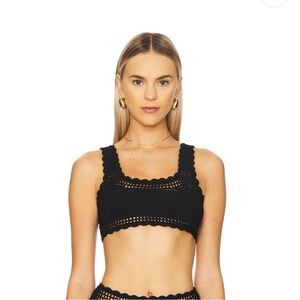 Beach Riot Andy Bikini Top in Black - S